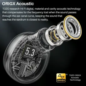 TOZO T6 True Wireless Earbuds Bluetooth 5.3 Headphones Touch Control with Wireless Charging Case IPX8 Waterproof Stereo Earphones in-Ear Built-in Mic Headset Premium Deep Bass Black 1 TOZO T6 True Wireless Earbuds Bluetooth 5.3 Headphones Touch Control with Wireless Charging Case IPX8 Waterproof Stereo Earphones in-Ear Built-in Mic Headset Premium Deep Bass Black