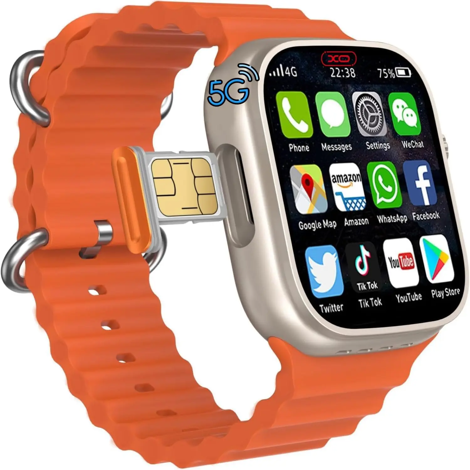 XO Android Smart 4G 5G watch, Android OS interface, Pre installed apps, AMOLED Display screen | Sports and fitness Tracker, Cellular, Wi-Fi, Tiktok Instagram on the watch, Sim card watch (64GB) XO Android Smart 4G 5G watch, Android OS interface, Pre installed apps, AMOLED Display screen | Sports and fitness Tracker, Cellular, Wi-Fi, Tiktok Instagram on the watch, Sim card watch (64GB)