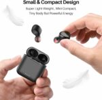 TOZO T6 True Wireless Earbuds Bluetooth 5.3 Headphones Touch Control with Wireless Charging Case IPX8 Waterproof Stereo Earphones in-Ear Built-in Mic Headset Premium Deep Bass Black