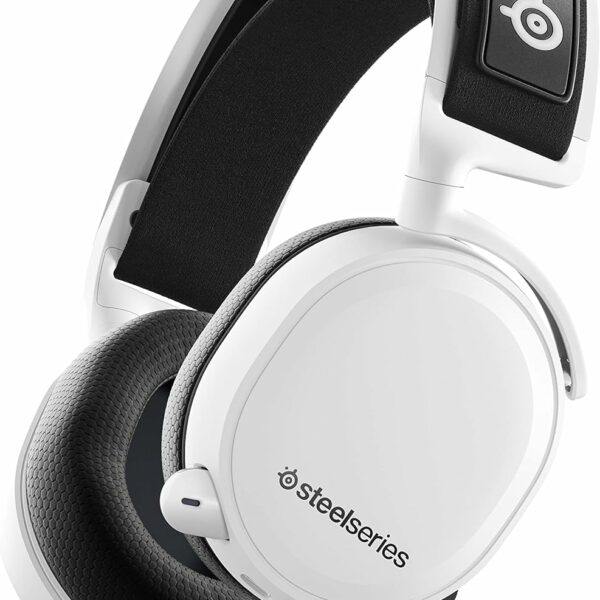 SteelSeries Arctis 7+ Wireless Gaming Headset - Lossless 2.4 GHz - Sonar 7.1 Virtual Surround Sound - 30 Hour Battery Life - USB-C Quick Charging - For PC, PS5, PS4, Mac, Android and Switch - White