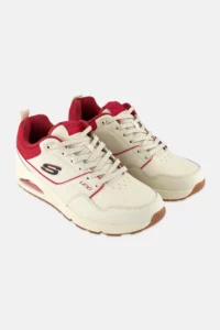 سكيتشرز حذاء رجالي Uno Suroka برباط للخروج، بيج/أحمر 3 196311337055 SIDE 1