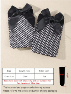 زوج واحد من الجوارب الشبكية للصيف للفتيات الرضع مع زخرفة على شكل فيونكة 5 2025 02 18 18 29 19 1 Pair Infant Girls Summer Fashion White Fishnet Socks With Bow Decoration SH
