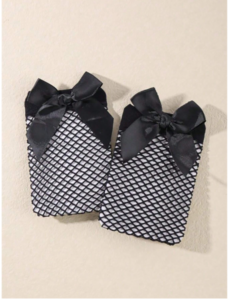 زوج واحد من الجوارب الشبكية للصيف للفتيات الرضع مع زخرفة على شكل فيونكة 7 2025 02 18 18 29 51 1 Pair Infant Girls Summer Fashion White Fishnet Socks With Bow Decoration SH