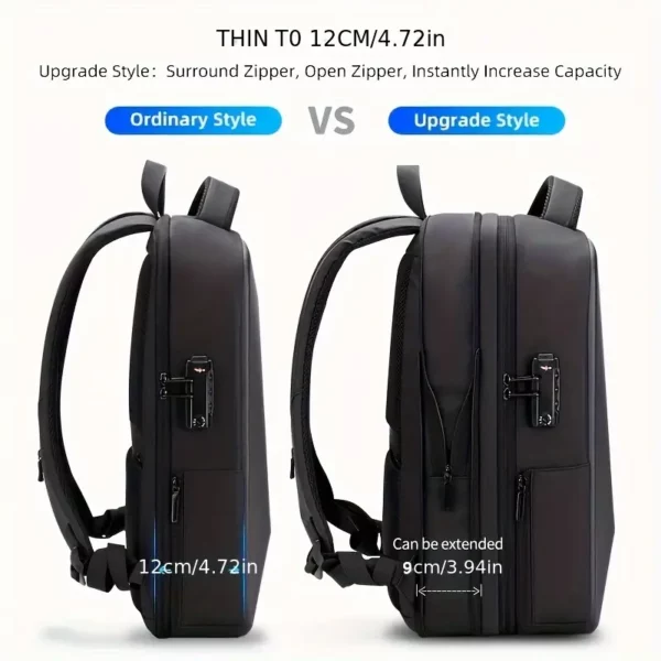 Large Capacity Casual Backpack with USB Charging Port, Travel Business Bag, Laptop Backpack with Password Lock, Ideal Choice for Gifts, School Bags, Valentines Gifts, Men's, Anti-theft, Expandable