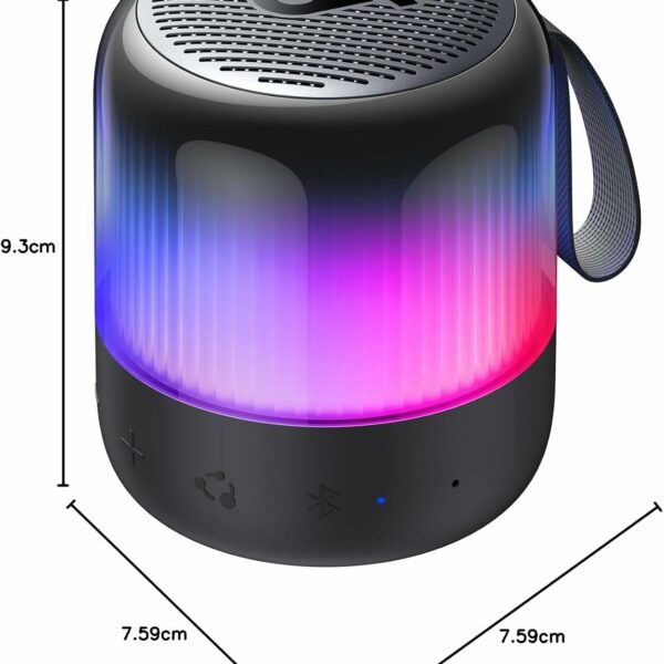 Soundcore Glow Mini Portable Speaker, Bluetooth Speaker with 360° Sound, Light Show, 12H Battery, Customizable EQ and Light, IP67 Waterproof and Dustproof, for Camping, Home, and Beach Parties