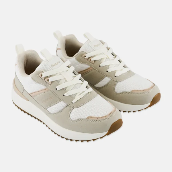 Algspar حذاء نسائي للمشي لمسافات طويلة برباط وشعار العلامة التجارية، متعدد الألوان