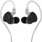 Linsoul KZ ZSN PRO X Dual Driver 1BA+1DD Hybrid Metal Earphones HiFi in-Ear Monitor with Detachable Recessed 2Pin Cable, Zin Alloy Panel (With Mic, Black)