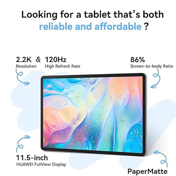 HUAWEI MatePad Tablet, 8GB RAM, 256GB Storage, 11.5-inch Display, PaperMatte Edition, 2.2K Resolution, Gray with Smart Keyboard & Band 9-Black & M-Pencil Lite