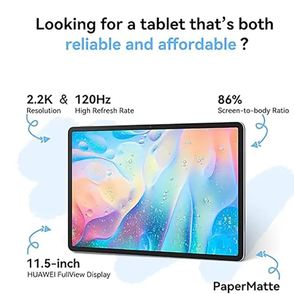 HUAWEI MatePad Tablet, 8GB RAM, 256GB Storage, 11.5-inch Display, PaperMatte Edition, 2.2K Resolution, Gray with Smart Keyboard & Band 9-Black & M-Pencil Lite