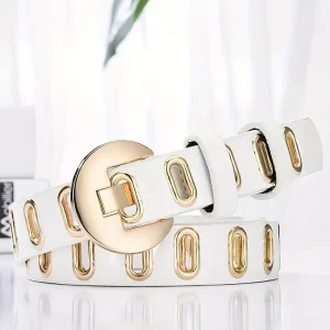 حزام بإبزيم دائري معدني مفرغ بتصميم نمط قديم يتناسب مع بنطال الجينز للنساء 3 05bf2b2b 9427 49cf 9048 2b6cd4b87262