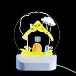 مصباح أكريليك مضيء قابل للمسح مع شحن USB، تصميم ثلاثي الأبعاد على شكل زهرة ودودة، - الصورة 6