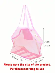 حقيبة شبكية قابلة للطي متعددة الاستخدامات للسفر والشاطئ، تنظيم سهل وقابل للطي بمساحة كبيرة للمكياج والأدوات الصغيرة 14 17091040259630457b4dfa9220a119e27102d8516a