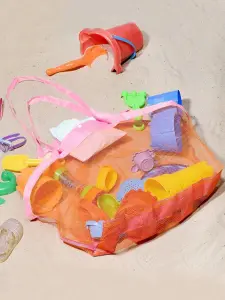 حقيبة شبكية قابلة للطي متعددة الاستخدامات للسفر والشاطئ، تنظيم سهل وقابل للطي بمساحة كبيرة للمكياج والأدوات الصغيرة 11 1709104026310f59c4ded3ffee1c070d0f80d5601a