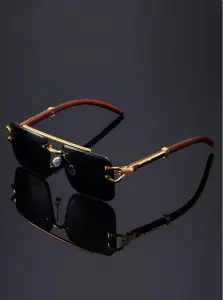 نضارة شمس باطار بطبعة جلد الفهد 1 2025 05 17 14 34 54 1pc Luxury Leopard Print Frame Glasses Black Mirrored PC Lenses Metal Hinges