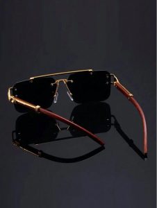 2025 05 17 14 35 40 1pc Luxury Leopard Print Frame Glasses Black Mirrored PC Lenses Metal Hinges