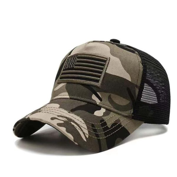 كاب بيسبول رجالي شبك مطرزة بعلم الولايات المتحدة