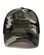 كاب بيسبول رجالي شبك مطرزة بعلم الولايات المتحدة - الصورة 2