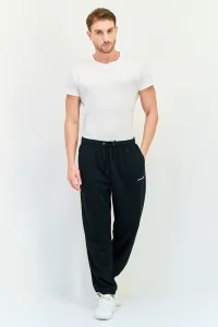 بنطلون رياضي رجالي بشعار العلامة التجارية، أسود 4 21SMA00023 FLB 1