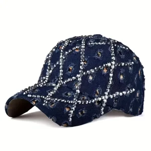 قبعة بيسبول دينيم ممزقة بتصميم فينتاج جديد، تصميم كاجوال مخطوم يدويًا على شكل معين، مثالية للأزياء المتقدمة - إكسسوارات للعشاق. 1 3aa209f3 230c 42a0 9ae5 59651b85cf1e