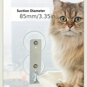 سرير نافذة للقطط الداخلية بدون سلك مع 4 أكواب شفط وتركيب بالمرساة/البراغي، تصميم متين وقابل للطي بتثبيت مزدوج، حشوة من ألياف البوليستر، سرير مريح للحيوانات الأليفة 1 3b030778 1054 11f0 bfc0 0a580a632983