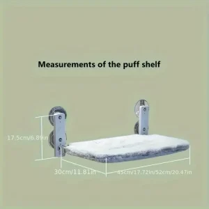 سرير نافذة للقطط الداخلية بدون سلك مع 4 أكواب شفط وتركيب بالمرساة/البراغي، تصميم متين وقابل للطي بتثبيت مزدوج، حشوة من ألياف البوليستر، سرير مريح للحيوانات الأليفة 2 3b24c804 1054 11f0 b936 0a580a632983