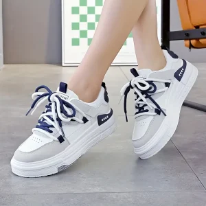 حذاء سنيكرز تزلج خفيف للنساء، تصميم أنيق أنثوي كاجوال بنعل TPU ولون بينك وأبيض 6 445286e4 ae36 491f 9096 af4da2de8681