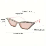 نظارات عين القطة النسائية بتفاصيل راقية مع لمسات من الأحجار الكريمة وعدسات متعددة قابلة للتبديل، فخامة وأناقة في قطعة واحدة، إكسسوار أنيق للنساء - الصورة 8