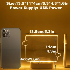 مصباح قلب ثلاثي الأبعاد مع قلم للرسائل، ضوء ليلي LED يعمل بـ USB قابل للكتابة، 1 655c3042 b861 4dc3 bed5 8367147eedd4