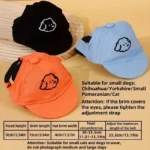قبعة شمسية للكلاب قابلة للتعديل مع نمط تطريز كرتوني للكلاب - مناسبة للقطط والكلاب الصغيرة، قبعة بيسبول للحيوانات الأليفة، متوفرة بألوان متعددة