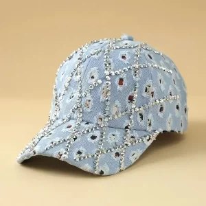 قبعة بيسبول دينيم ممزقة بتصميم فينتاج جديد، تصميم كاجوال مخطوم يدويًا على شكل معين، مثالية للأزياء المتقدمة - إكسسوارات للعشاق. 3 8f549fb7 68f6 4c08 92a1 5c53ebf980b4