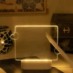 مصباح قلب ثلاثي الأبعاد مع قلم للرسائل، ضوء ليلي LED يعمل بـ USB قابل للكتابة، - الصورة 4