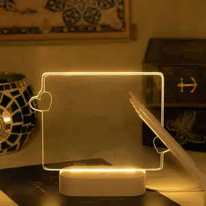 مصباح قلب ثلاثي الأبعاد مع قلم للرسائل، ضوء ليلي LED يعمل بـ USB قابل للكتابة، 5 922a4084334a26f2602ad7852e814478