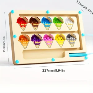 لعبة تعليمية مغناطيسية خشبية للأطفال – آيس كريم المرح والتعلم للتدريب على تصنيف الألوان وحساب الأرقام، مناسبة للأطفال فوق سن الثالثة، مثالي لهدايا عيد ميلاد 4 97eab826 8c58 11ef 8150 0a580a687c72