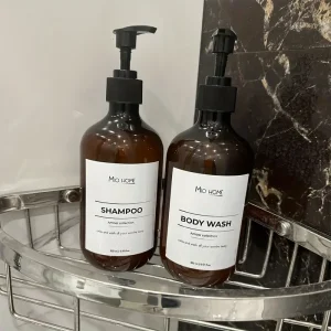 زجاجات الشامبو والبلسم والصابون مع مضخة سوداء وملصقات توضيحية، عبوة من 3 قطع بسعة 500 مل قابلة لإعادة التعبئة 7 c2a34ac362129dacddf7656d75341b5c