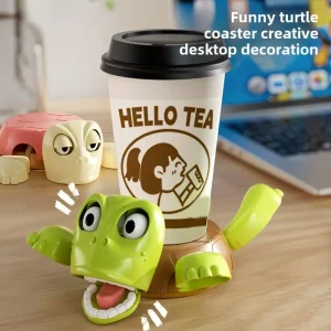 حامل أكواب على شكل سلحفاة بحرية، تصميم ثلاثي الأبعاد لطيف لحماية مكتبك، حامل أكواب PVC لطيف ومتين وحامي للمكتب 9 c6927c70 c5cb 4fc0 9cf8 468274025320