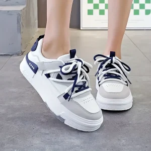 حذاء سنيكرز تزلج خفيف للنساء، تصميم أنيق أنثوي كاجوال بنعل TPU ولون بينك وأبيض 5 f6824071 829b 442c 8ea3 5c634eb7780d