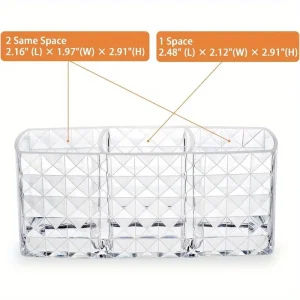 منظم مكياج حامل فرش وأقلام تجميل من الأكريليك، تصميم صغير بثلاث فتحات متعددة الاستخدام، مثالي للمنزل أو السفر 2 05ac4abbc9d044d0967739dffe3d27a2 goods