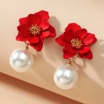 أقراط نسائية زهور متدلية أنيقة، هدية ناعمة لعيد الأم وعيد الحب، تتناسب مع الإطلالات الكاجوال والرسمية