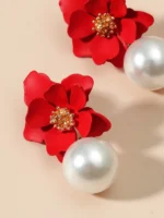 ⁦أقراط نسائية زهور متدلية أنيقة، هدية ناعمة لعيد الأم وعيد الحب، تتناسب مع الإطلالات الكاجوال والرسمية⁩ - الصورة ⁦2⁩