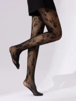 جوارب شبك نسائية مزخرفة بالزهور بأسلوب لوليتا أنيق، تصميم فني بنقشة زهور يضفي لمسة ناعمة وأنيقة - الصورة 6