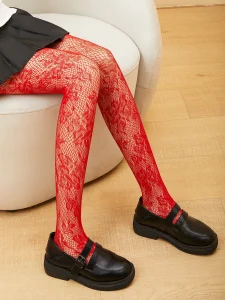جوارب شبك نسائية مزخرفة بالزهور بأسلوب لوليتا أنيق، تصميم فني بنقشة زهور يضفي لمسة ناعمة وأنيقة 9 166398297222c5c755c15180ae2a80ad82088073df