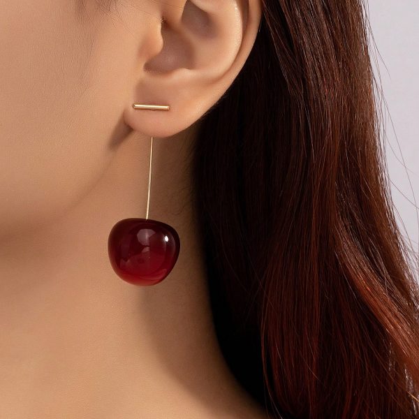 Colorful Dangle Cherry Earrings – Cute & Fun Studs for Girls