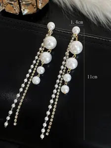 أقراط نسائية متدلية بلؤلؤ صناعي أنيق، خفيفة وفاخرة لإطلالة ناعمة، مثالية للاستخدام اليومي، المناسبات، الحفلات 1 168430817917c22d28b2ec797ed0082a7a0b293a0c