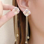Topshiny Korean Floral Tassel Earrings – Best Gift for Mother's Day & Valentine's 2025
