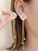 Topshiny Korean Floral Tassel Earrings – Best Gift for Mother's Day & Valentine's 2025