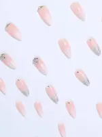 ⁦طقم أظافر صناعية لوزية جاهزة، 24 قطعة مع أدوات، تصميم عصري وأنيق يناسب الحفلات، الرقص، والخروج اليومي⁩ - الصورة ⁦2⁩
