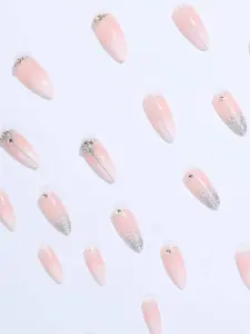 طقم أظافر صناعية لوزية جاهزة، 24 قطعة مع أدوات، تصميم عصري وأنيق يناسب الحفلات، الرقص، والخروج اليومي 4 1690800655142b0d6f2a44696b91dcb6d412339703