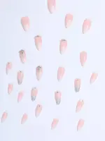 ⁦طقم أظافر صناعية لوزية جاهزة، 24 قطعة مع أدوات، تصميم عصري وأنيق يناسب الحفلات، الرقص، والخروج اليومي⁩ - الصورة ⁦4⁩