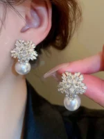 Flower Pearl Earrings for Women | Daily Wear & Halloween Accessory 2025