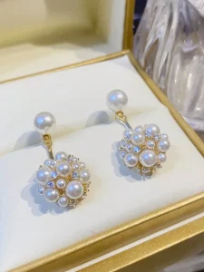 أقراط لؤلؤ نسائية فرنسية أنيقة، تصميم أمامي وخلفي بسيط أنيق وفاخر لكل المناسبات 4 1692433415fe2b49a0d73427182aea9a88edbb6250